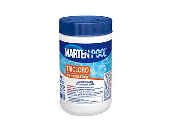 Confezione da 1KG di pastiglie di tricloro Marten Pool da 200gr