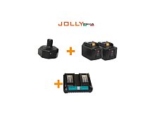 Jolly Italia Kit alimentazione JollyItalia per pettine V34 2 batterie Litio 18V 9Ah e carica