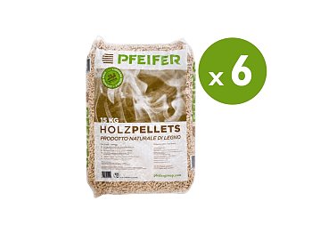 Pellet Pfeifer Holzpellets di abete certificato qualità ENPlus A1 6 sacchi da 15Kg