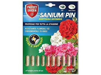 Insetticida sistemico Sanium PIN 10 pastiglie 2g piante floreali ed ornamentali